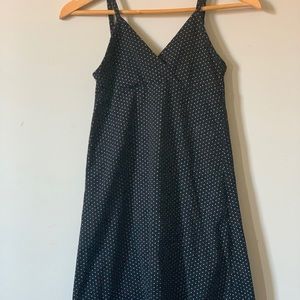 brandy black and white polka dot “amara” dress